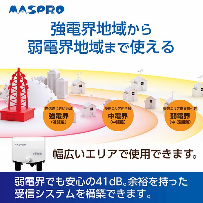 EP3UB マスプロ UHFブースター EP3UB 4K・8K対応 UB45SS相当品