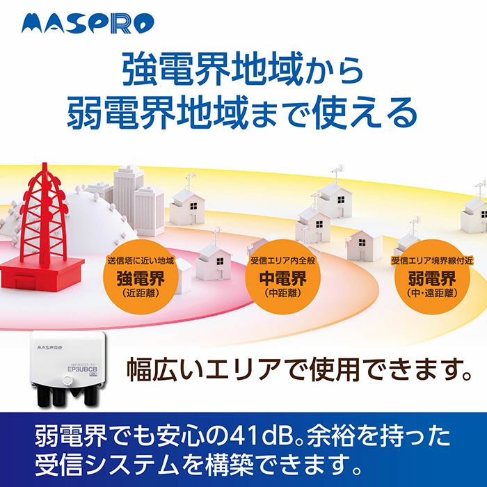 EP3UBCB マスプロ UHF・BS・CSブースター 4K・8K対応 UBCBW45SS相当品